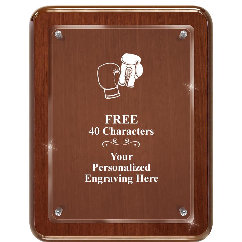 7X9 WALNUT FLOAT ACR PLQ