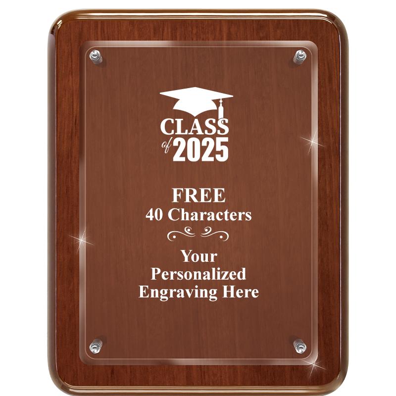 7X9 WALNUT FLOAT ACR PLQ