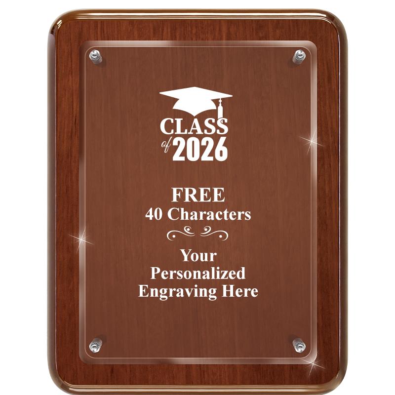 7X9 WALNUT FLOAT ACR PLQ