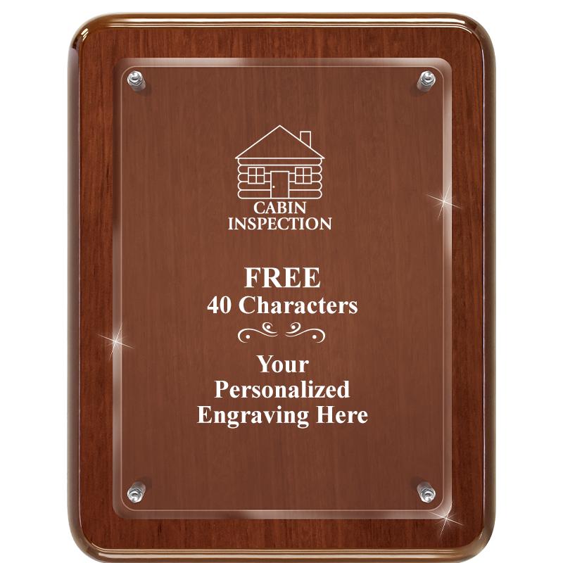 7X9 WALNUT FLOAT ACR PLQ