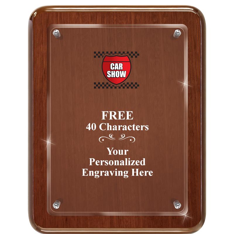 7X9 WALNUT FLOAT ACR PLQ