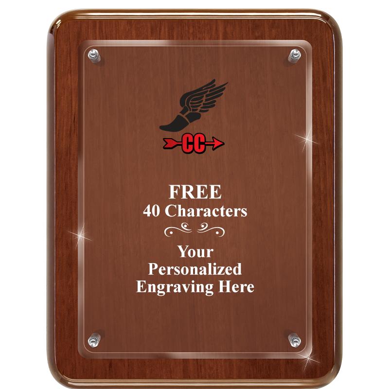 7X9 WALNUT FLOAT ACR PLQ