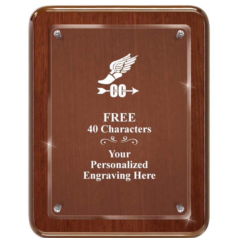 7X9 WALNUT FLOAT ACR PLQ