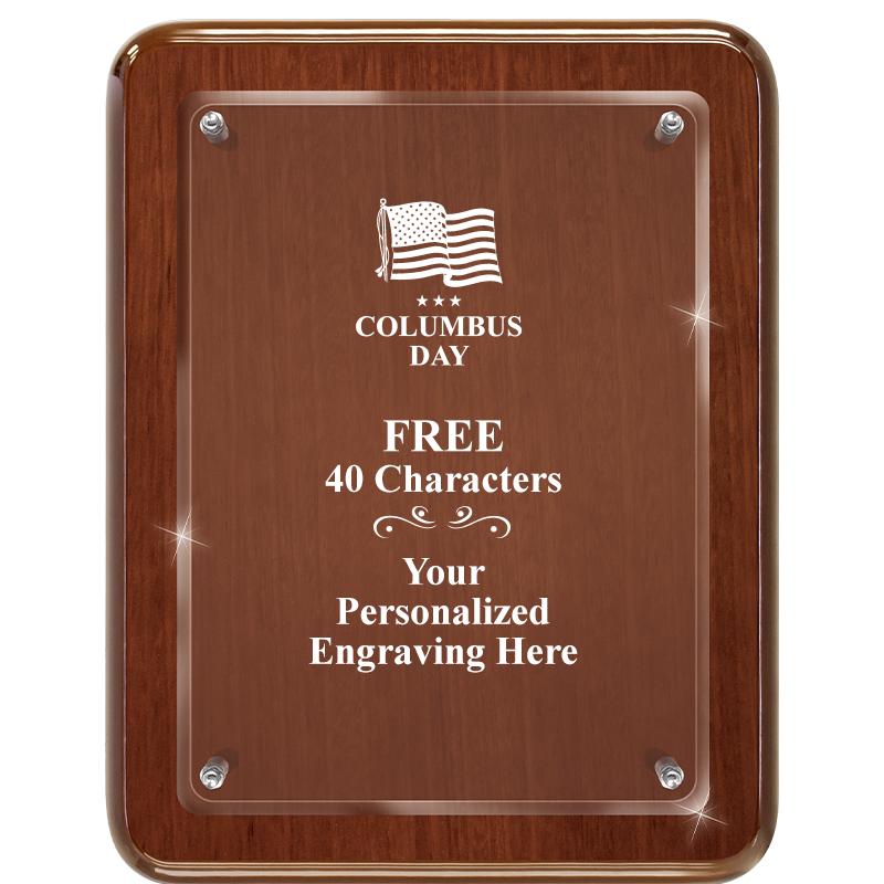 7X9 WALNUT FLOAT ACR PLQ