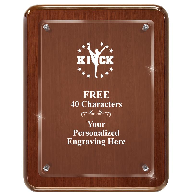 7X9 WALNUT FLOAT ACR PLQ