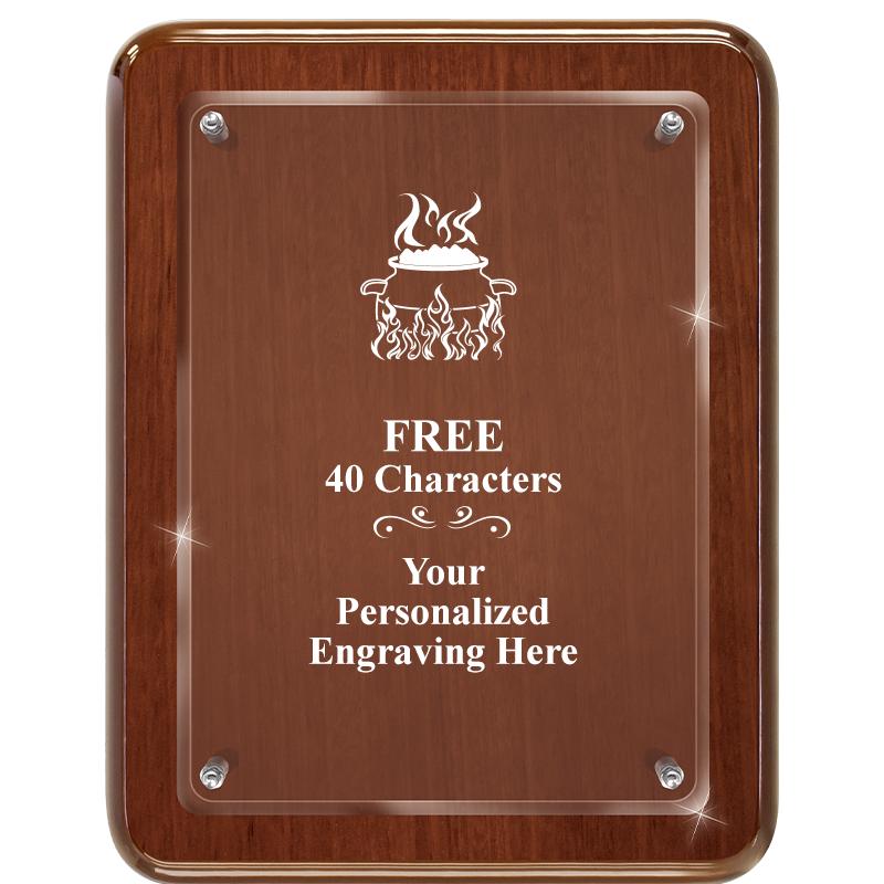 7X9 WALNUT FLOAT ACR PLQ