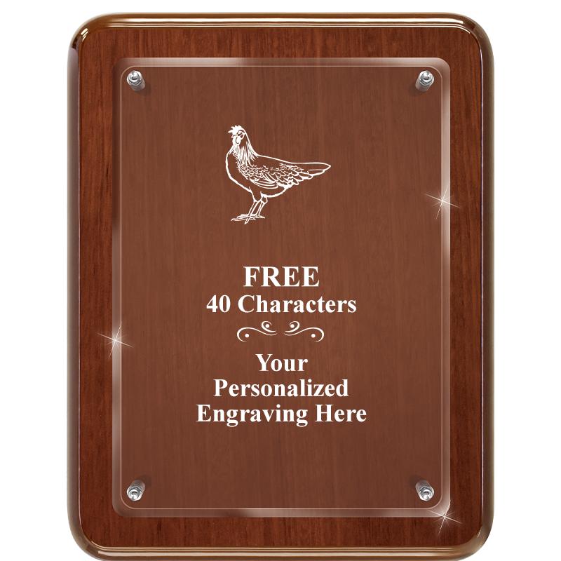 7X9 WALNUT FLOAT ACR PLQ