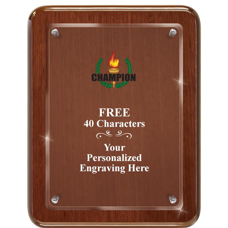 7X9 WALNUT FLOAT ACR PLQ