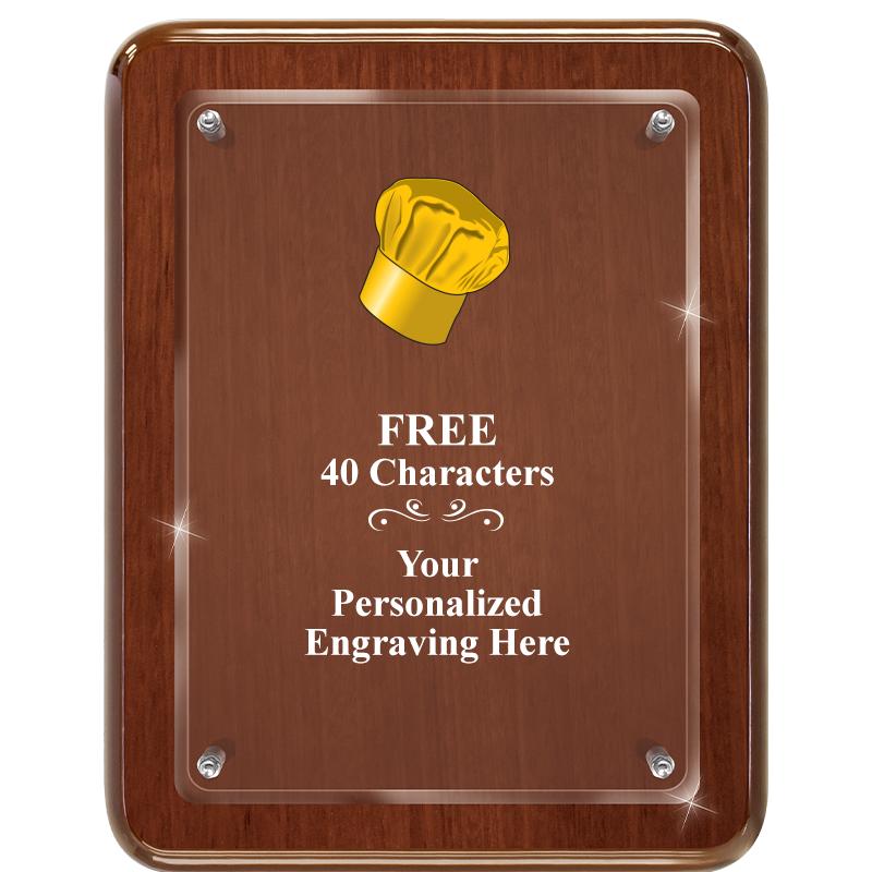 7X9 WALNUT FLOAT ACR PLQ