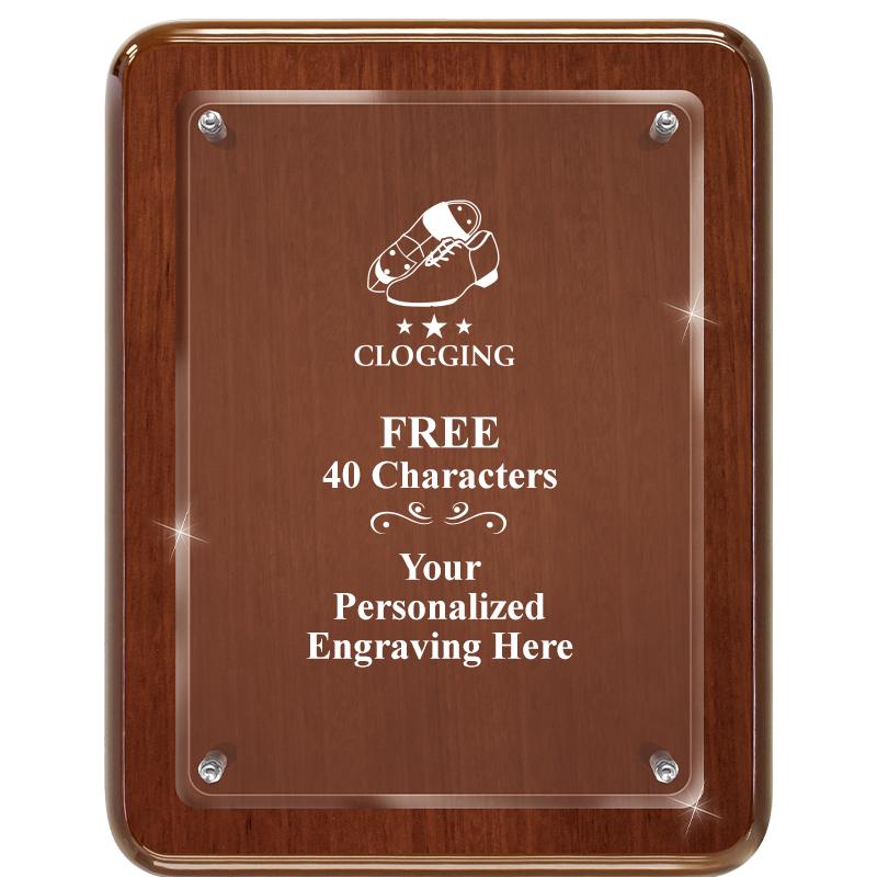 7X9 WALNUT FLOAT ACR PLQ