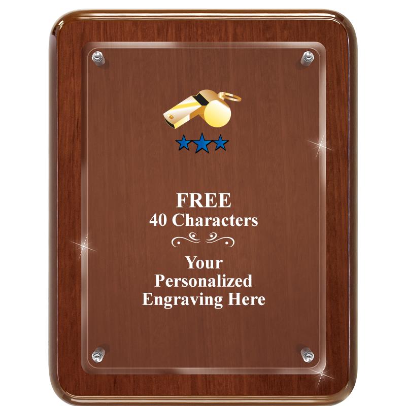 7X9 WALNUT FLOAT ACR PLQ