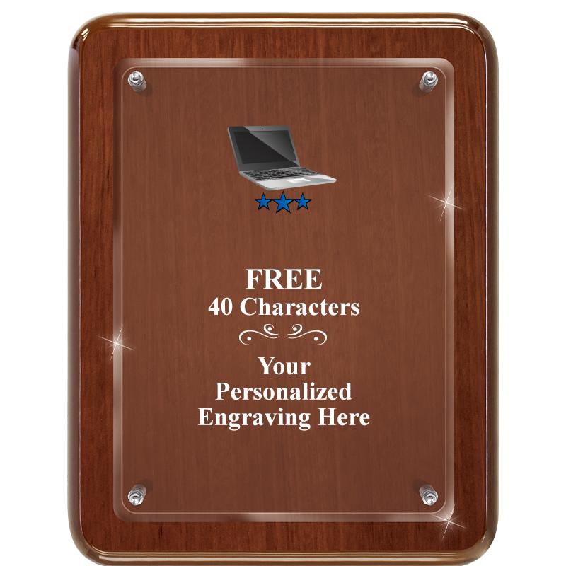 7X9 WALNUT FLOAT ACR PLQ