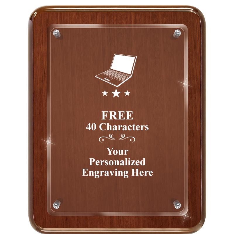 7X9 WALNUT FLOAT ACR PLQ