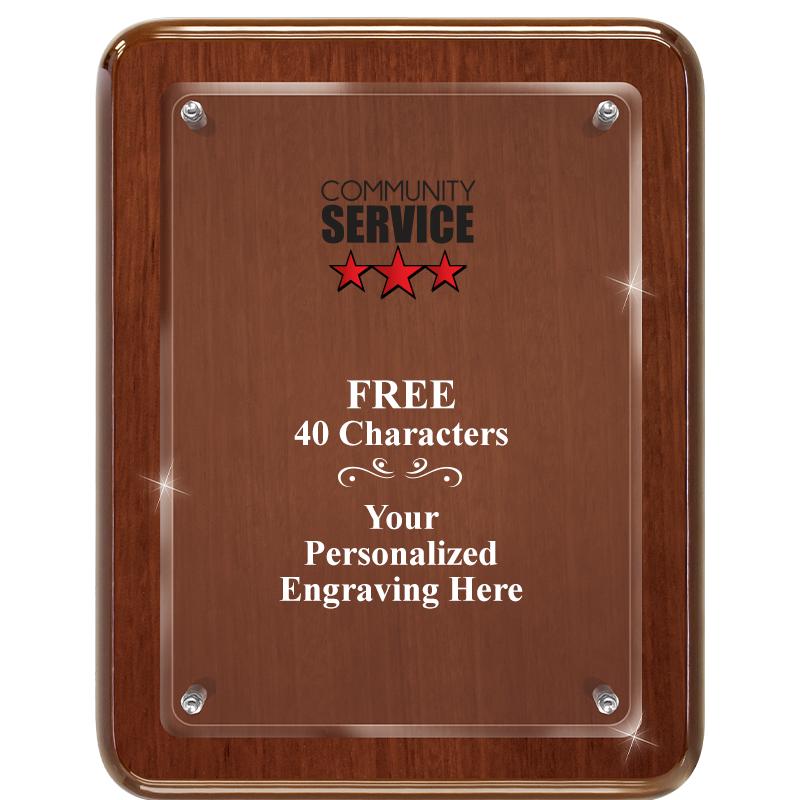 7X9 WALNUT FLOAT ACR PLQ