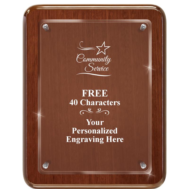 7X9 WALNUT FLOAT ACR PLQ