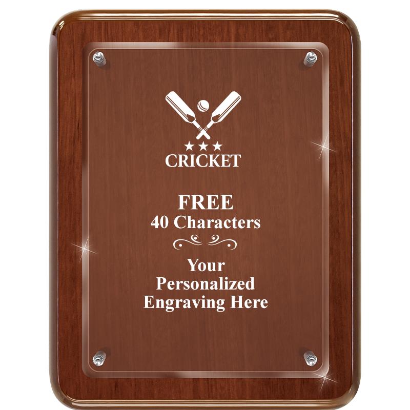 7X9 WALNUT FLOAT ACR PLQ