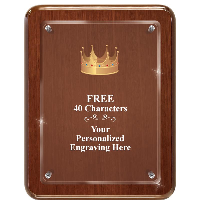 7X9 WALNUT FLOAT ACR PLQ