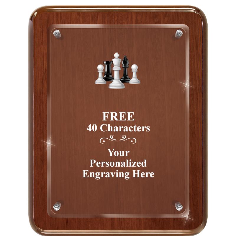 7X9 WALNUT FLOAT ACR PLQ