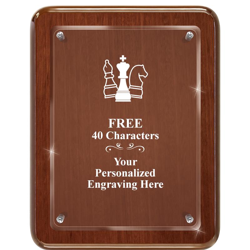 7X9 WALNUT FLOAT ACR PLQ