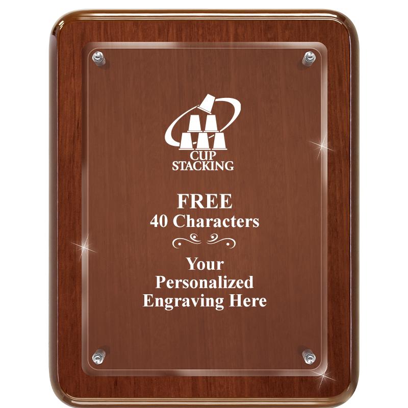 7X9 WALNUT FLOAT ACR PLQ