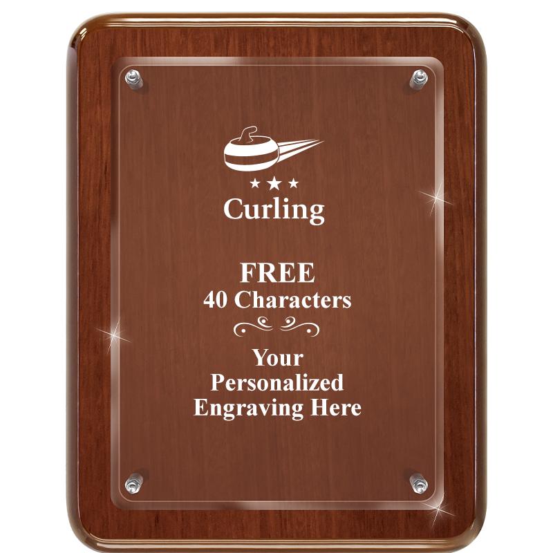 7X9 WALNUT FLOAT ACR PLQ