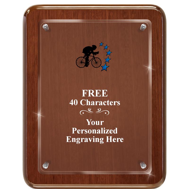 7X9 WALNUT FLOAT ACR PLQ