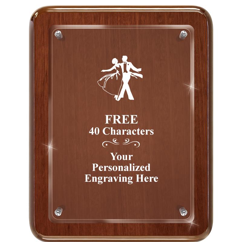 7X9 WALNUT FLOAT ACR PLQ