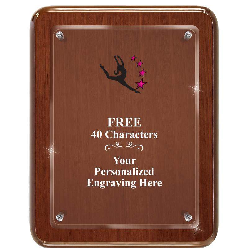 7X9 WALNUT FLOAT ACR PLQ