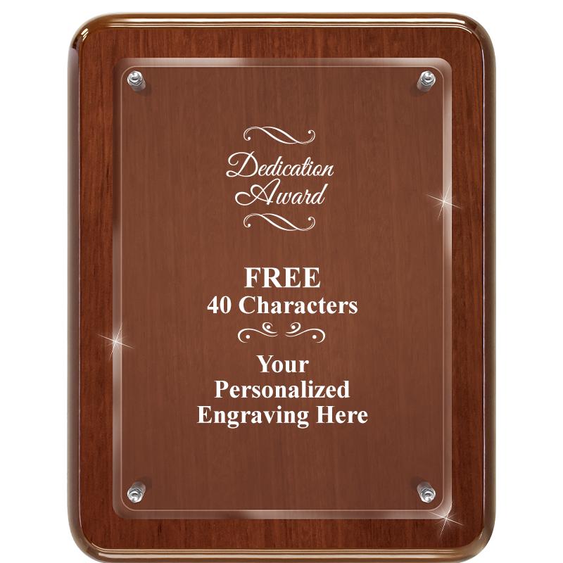 7X9 WALNUT FLOAT ACR PLQ