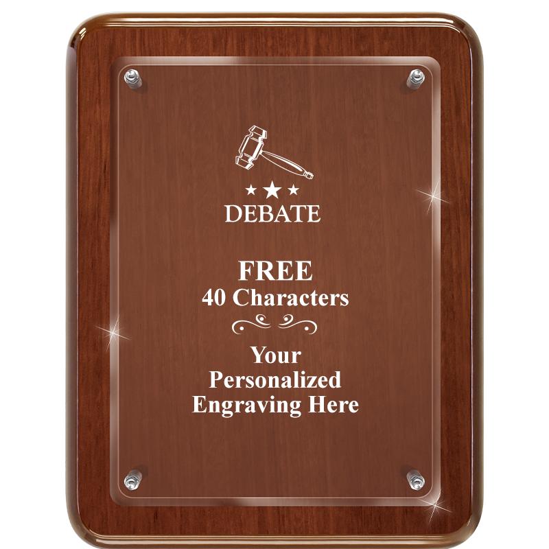 7X9 WALNUT FLOAT ACR PLQ