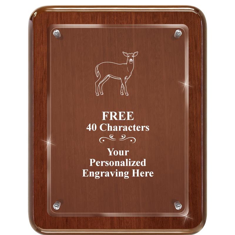 7X9 WALNUT FLOAT ACR PLQ