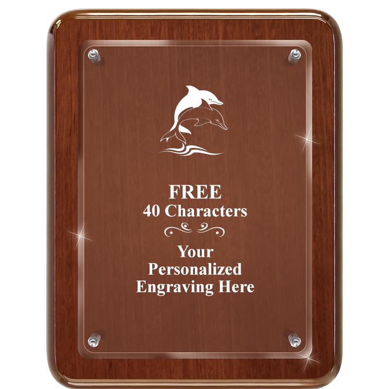 7X9 WALNUT FLOAT ACR PLQ