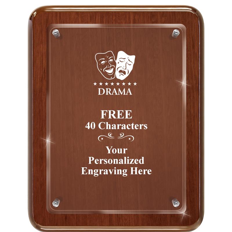 7X9 WALNUT FLOAT ACR PLQ