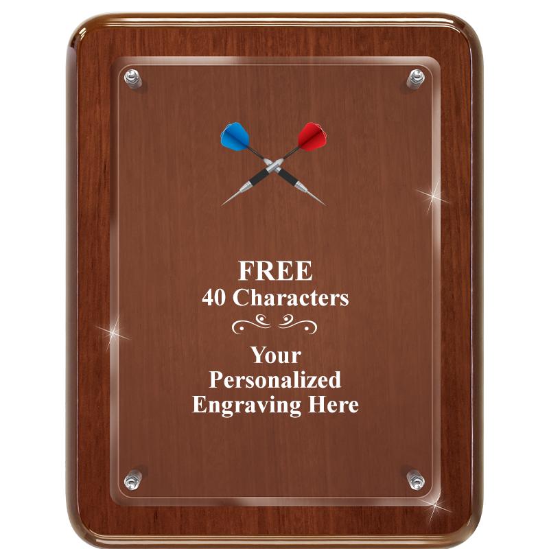 7X9 WALNUT FLOAT ACR PLQ