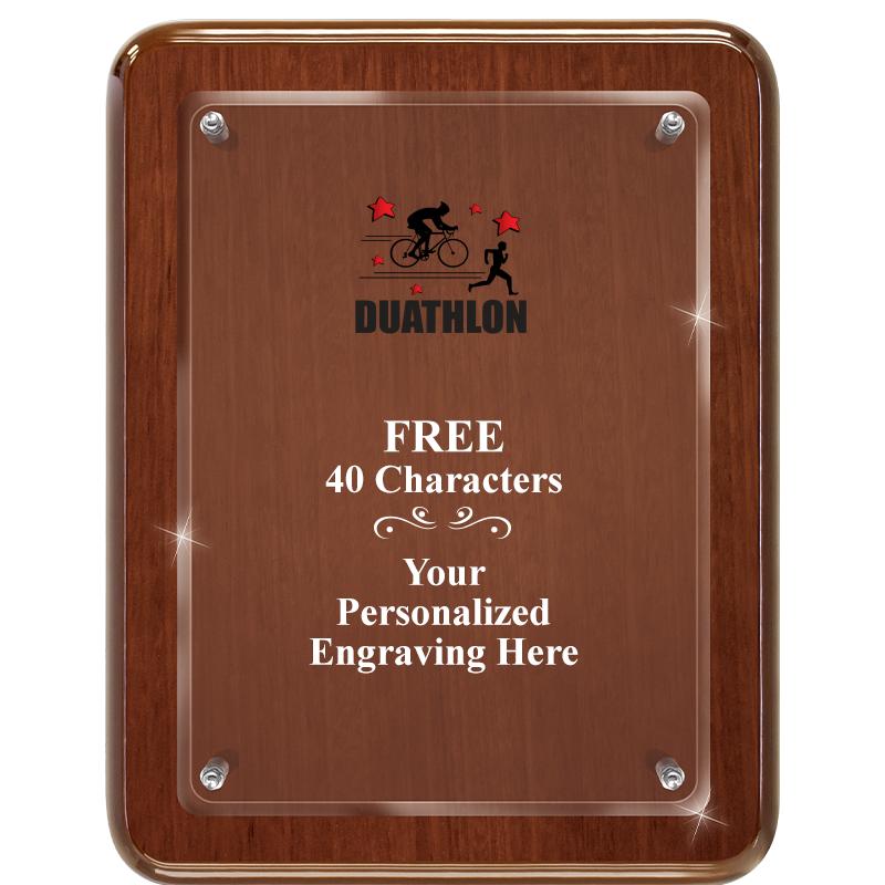 7X9 WALNUT FLOAT ACR PLQ