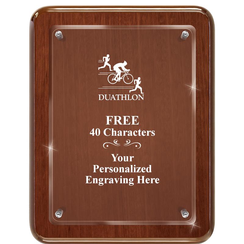 7X9 WALNUT FLOAT ACR PLQ