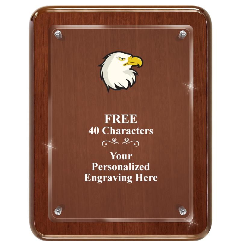 7X9 WALNUT FLOAT ACR PLQ