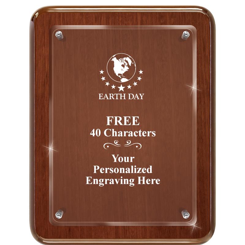 7X9 WALNUT FLOAT ACR PLQ