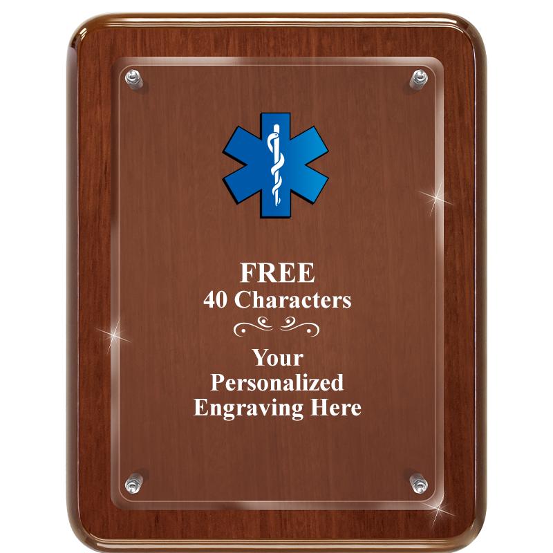 7X9 WALNUT FLOAT ACR PLQ