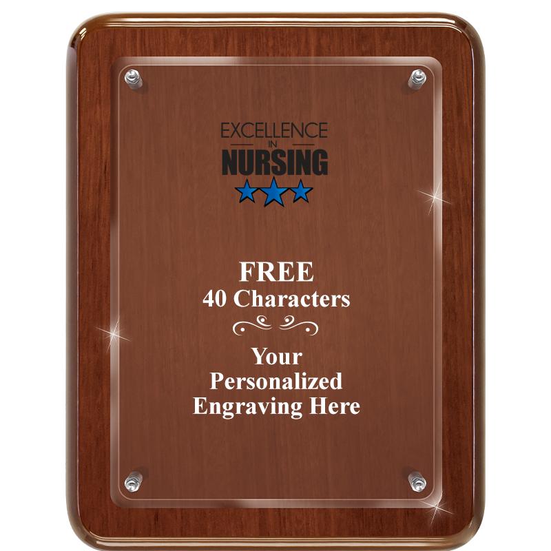 7X9 WALNUT FLOAT ACR PLQ