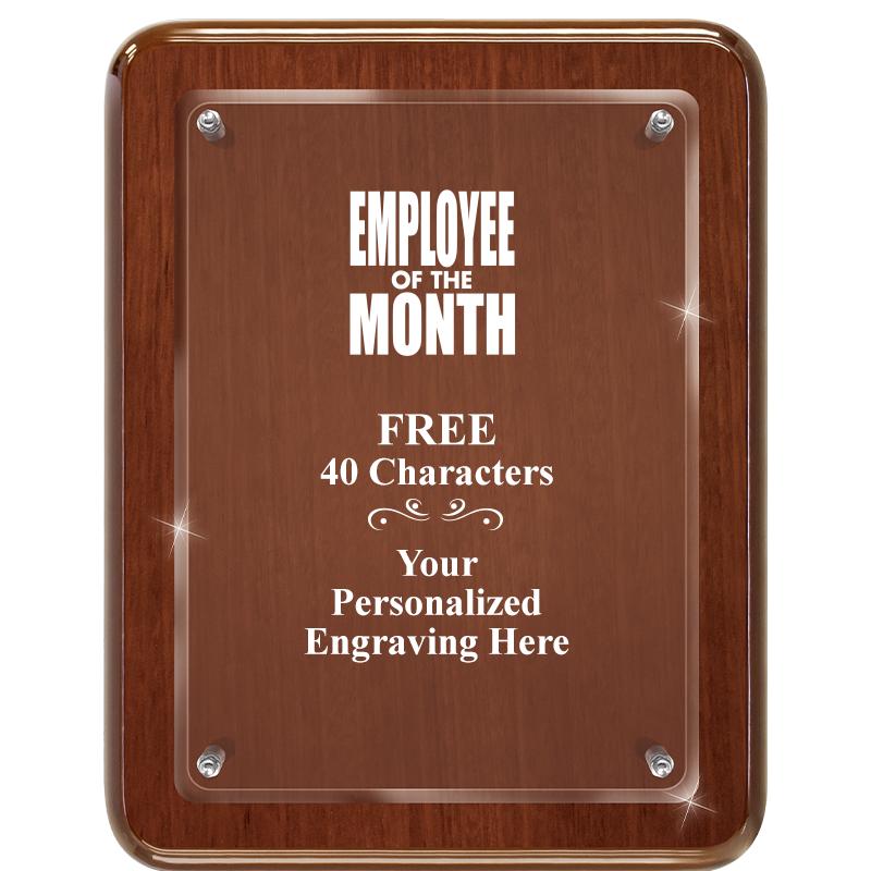 7X9 WALNUT FLOAT ACR PLQ