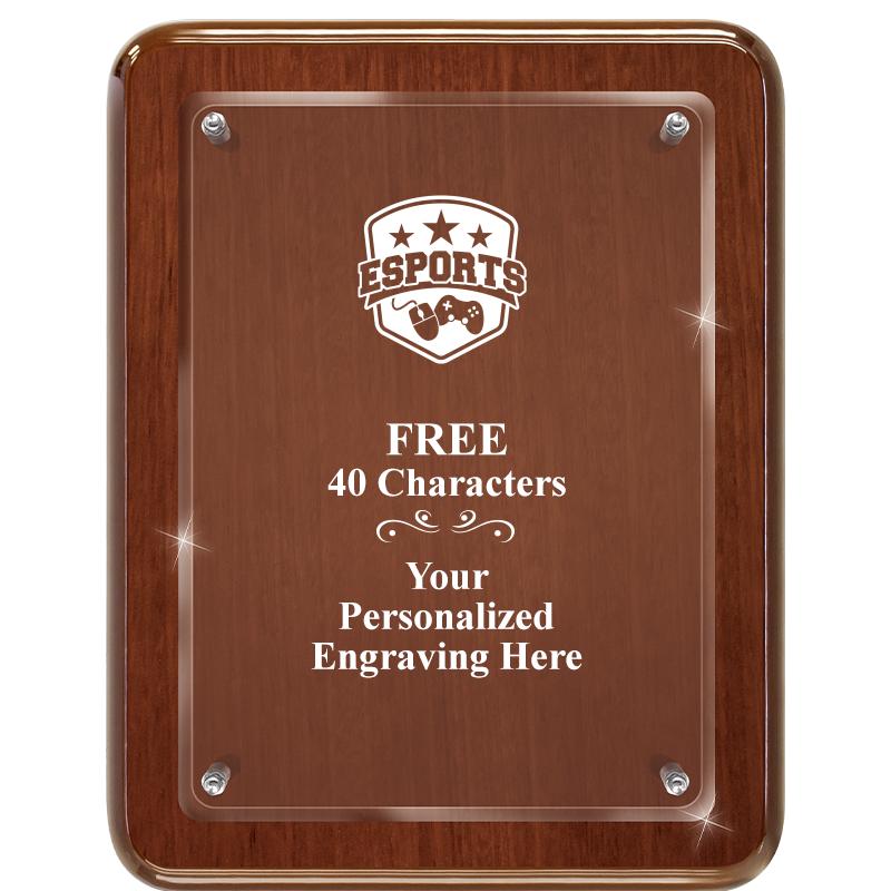 7X9 WALNUT FLOAT ACR PLQ