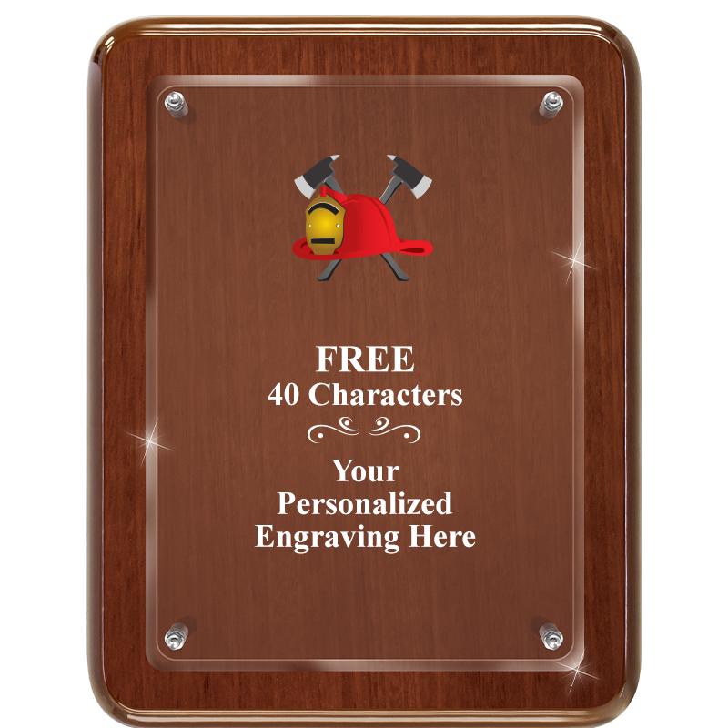 7X9 WALNUT FLOAT ACR PLQ