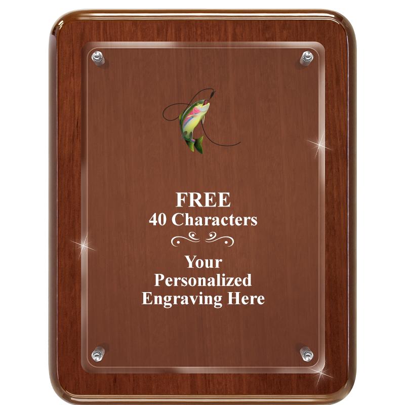 7X9 WALNUT FLOAT ACR PLQ