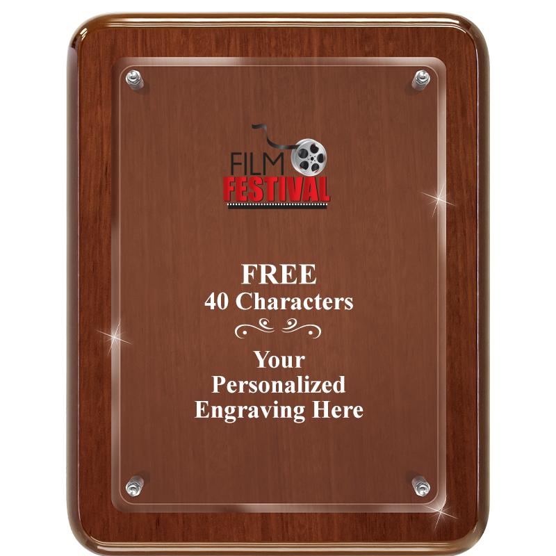 7X9 WALNUT FLOAT ACR PLQ