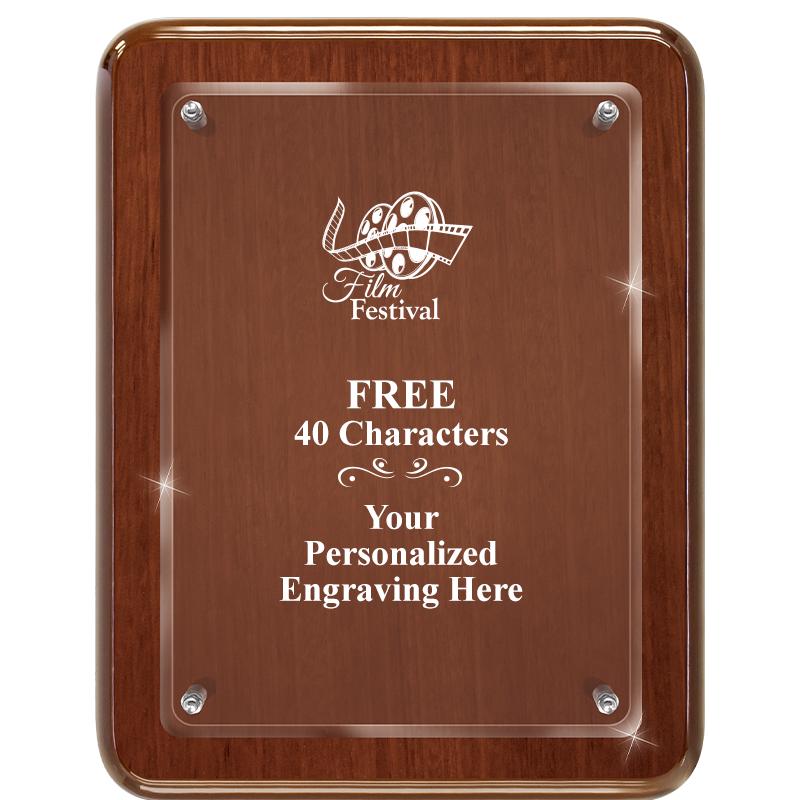 7X9 WALNUT FLOAT ACR PLQ