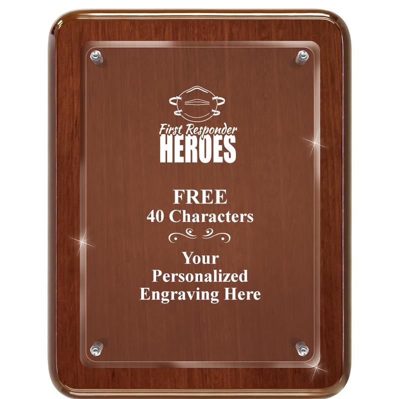 7X9 WALNUT FLOAT ACR PLQ