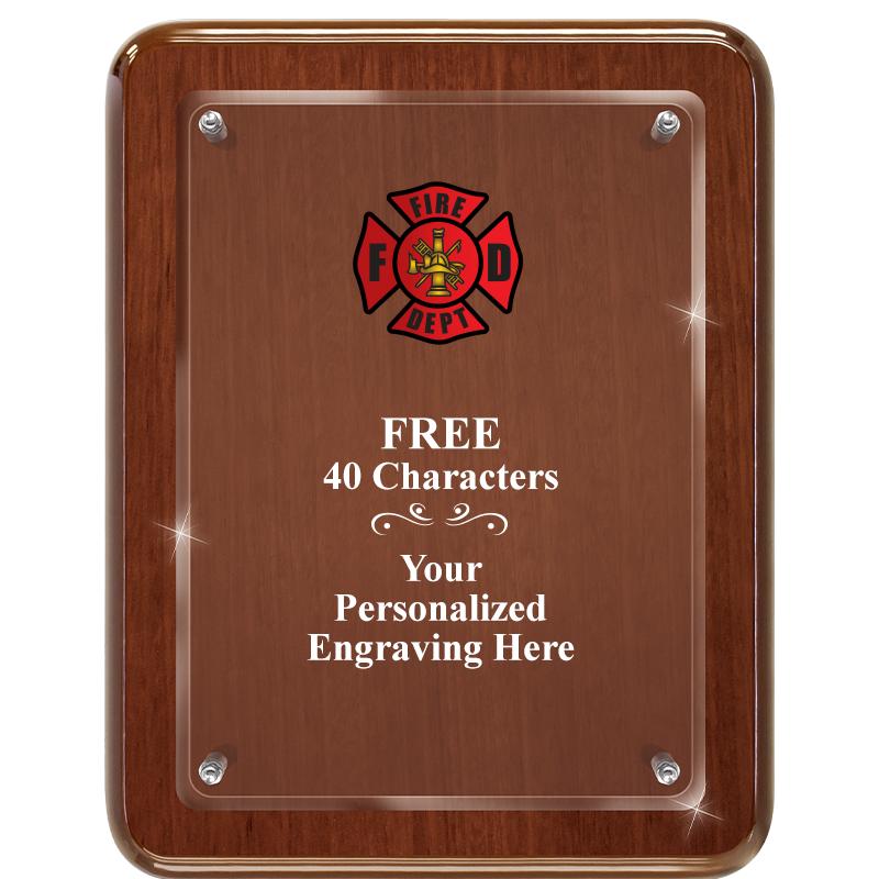 7X9 WALNUT FLOAT ACR PLQ