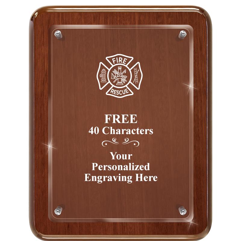 7X9 WALNUT FLOAT ACR PLQ