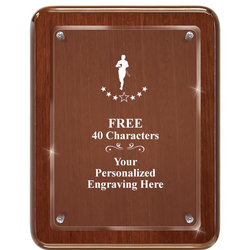 7X9 WALNUT FLOAT ACR PLQ